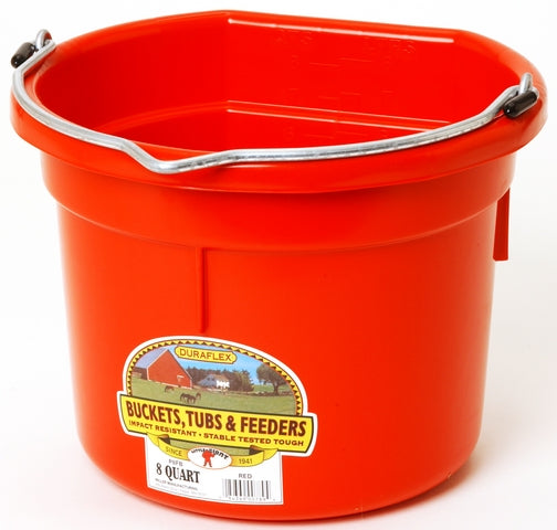 BUCKET LG FLT BK 8QT RED-FLT BACK RED : 8QT