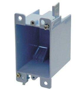 Cantex EZ14SO Switch/Outlet Box, 1-Gang, Depth: 2-7/8", Brackets, Non-Metallic