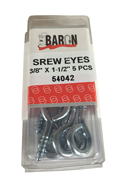 3/8x1-1/2 Screw Eye 5/Pk Baron