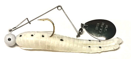 H&H LURES SPINNER WHITE/BLK DOTS