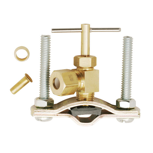 Plumb Pak PP855-2LF Saddle Valve, 1/4 in OD Connection, Brass Body, Chrome