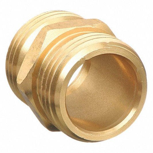 Garden Hose Adapter: 3/4 in x 3/4 in Fitting Size, Male x Male