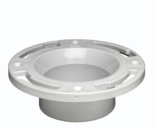 Schedule 40 Dwv Hub End Closet Flange, White, 3 X 4 Inches
