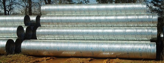 Spiral corrugated steel pipe culvert