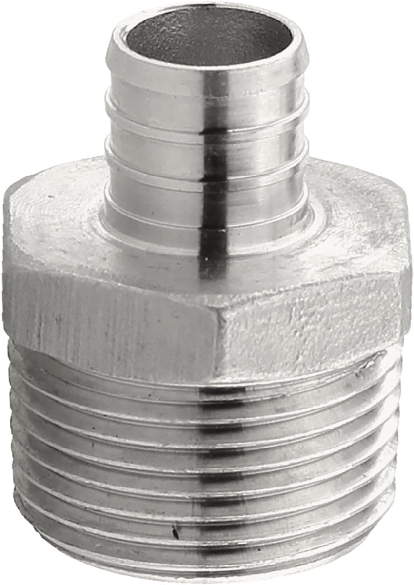 3/4" PEX x 1" MPT Adapter - Stainless Steel PEX