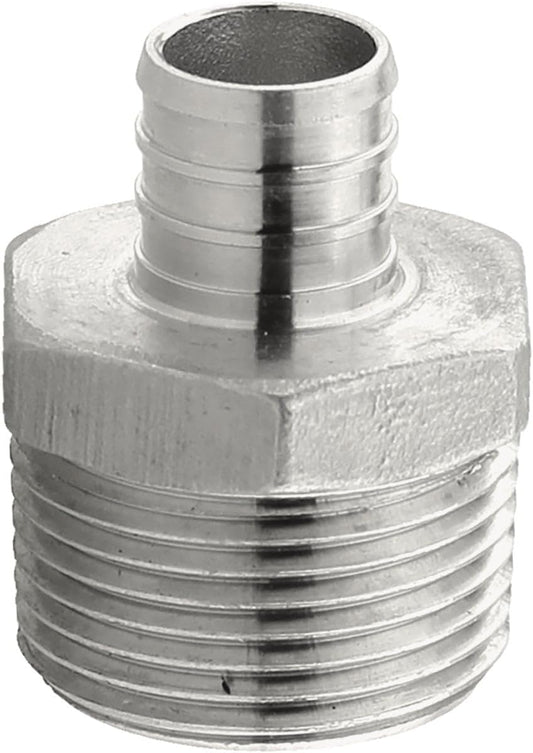 3/4" PEX x 1" MPT Adapter - Stainless Steel PEX
