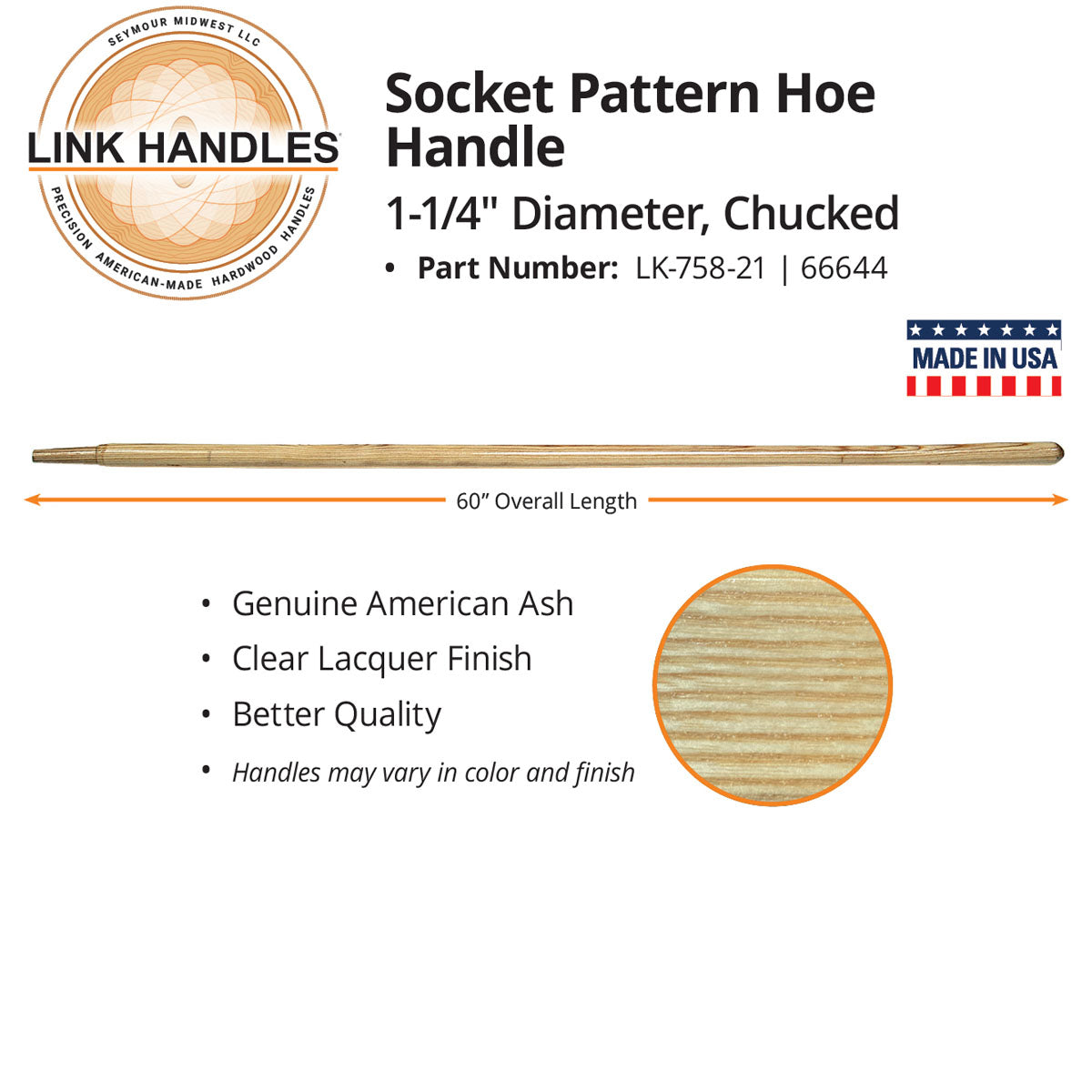 60" socket pattern hoe Handle