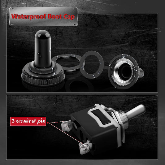 Toggle Switch 2 Pin ON Off 20A Heavy Duty Waterproof