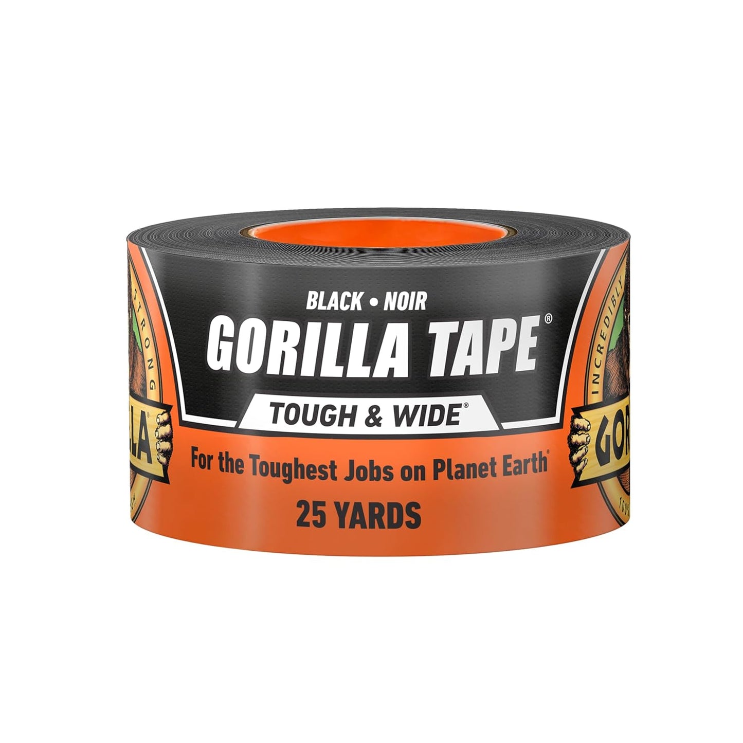 Gorilla Tape Tough & Wide, Black Tape, 2.88" x 25 yd