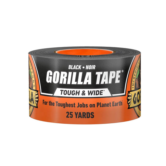 Gorilla Tape Tough & Wide, Black Tape, 2.88" x 25 yd