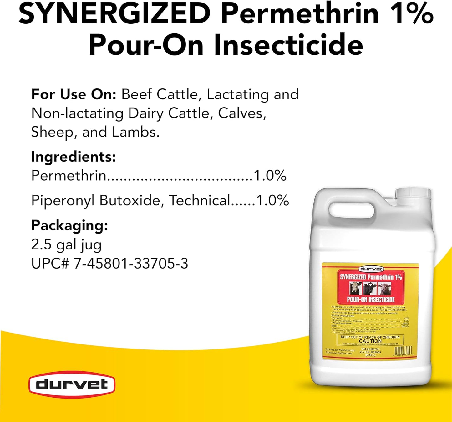 Durvet Fly Synergized Permethrin 1% Pour-On Insecticide