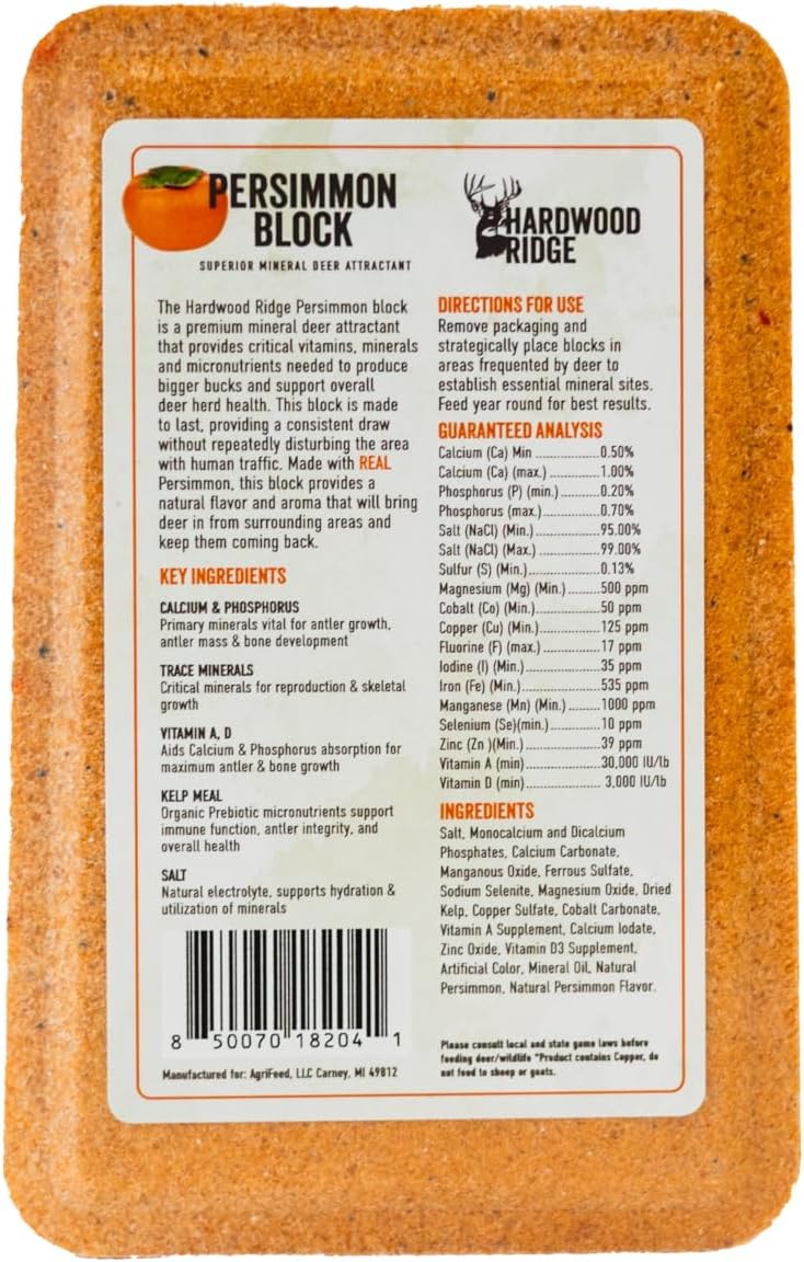 Deer Salt Lick Block, Made with Real Persimmon