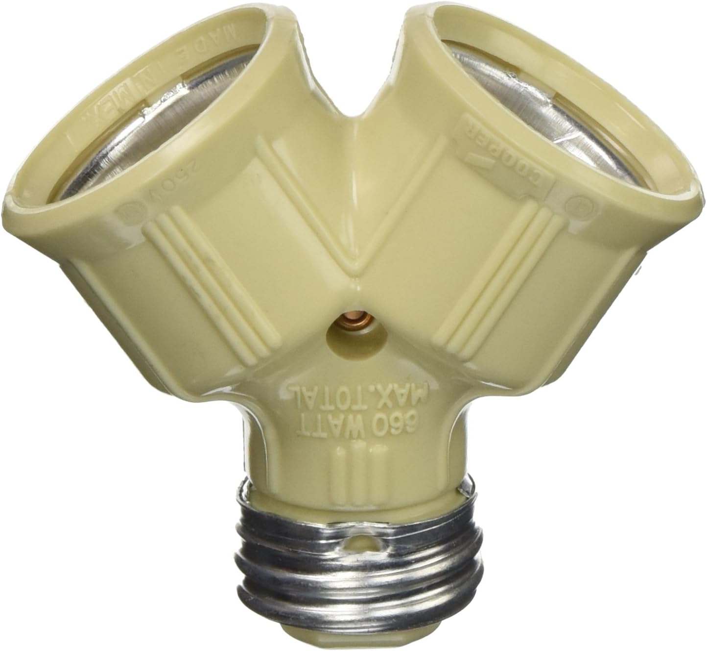 EATON Wiring 700V-BOX 660-Watt 250-Volt Socket Adapter with Keyless Switch, Ivory
