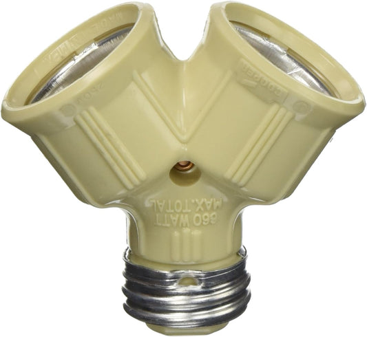EATON Wiring 700V-BOX 660-Watt 250-Volt Socket Adapter with Keyless Switch, Ivory