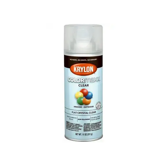 Krylon K05547007 Colormaxx Spray Paint Flat Crystal Clear 12 Ounce