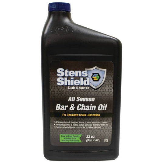 Stens Shield Bar and Chain Oil All season formula, 32 oz. bottle