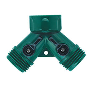 Orbit 58085N Y-Hose Connector with Shut Offs 3/4" Plastic Threaded 2 Male/1 Female