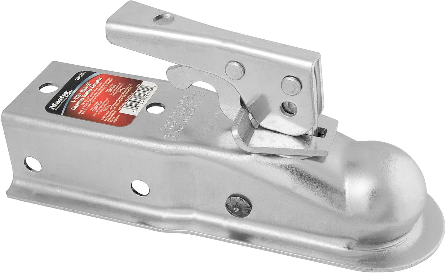 Master Lock 2833AT Channel Trailer Coupler, 1-7/8-Inch Ball, 2-Inch Channel