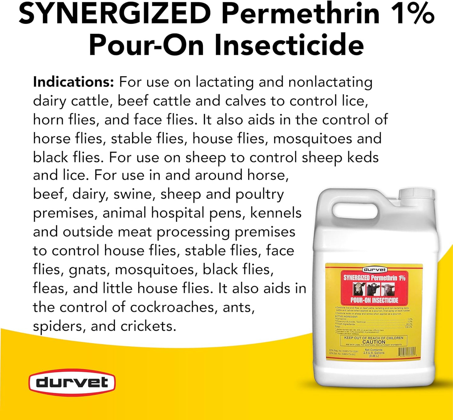Durvet Fly Synergized Permethrin 1% Pour-On Insecticide
