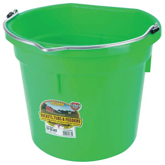 Miller Mfg Co. Little Giant Animal Feed Flat Back Plastic Bucket, 20 qt