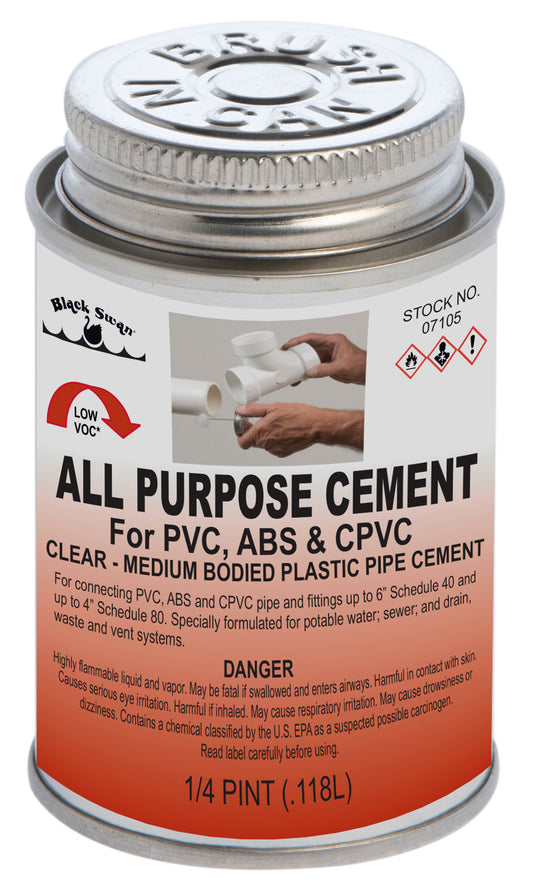 ALL PURPOSE CEMENT BLACK SWAN 1/4PT - CPVC, PVC, ABS
