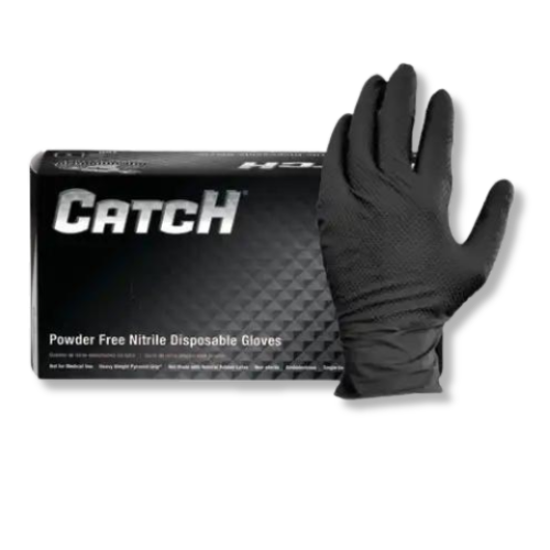 Adenna® Black Nitrile Gloves w/ Pyramid Grip