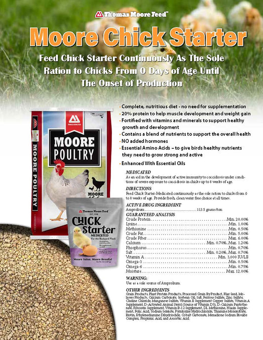 CHICK STARTER CRUMBLES POULTRY #5 -THOMAS MOORE FEED