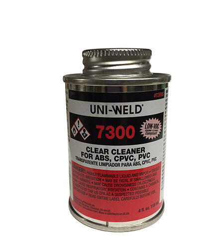 CLEAR CLEANER UNI-WELD 7300 1/4PT - ABS, CPVC, PVC