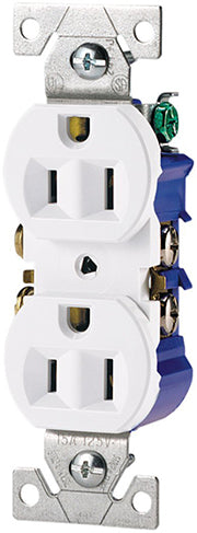 Eaton Wiring Devices 270W Duplex Receptacle, 2 -Pole, 15 Amp, 125 Volt, Push-in, Side Wiring, Nema: 5-15R, White