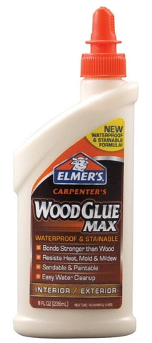 GLUE ELMER'S WOOD 8OZ INTER/EXT-INTERIOR/EXT : 8OZ