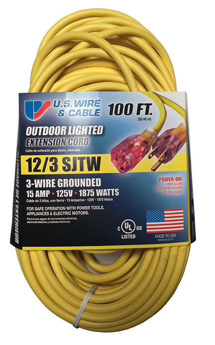 EXTENSION CORD 100' SJTW 12/3 OUTDOOR