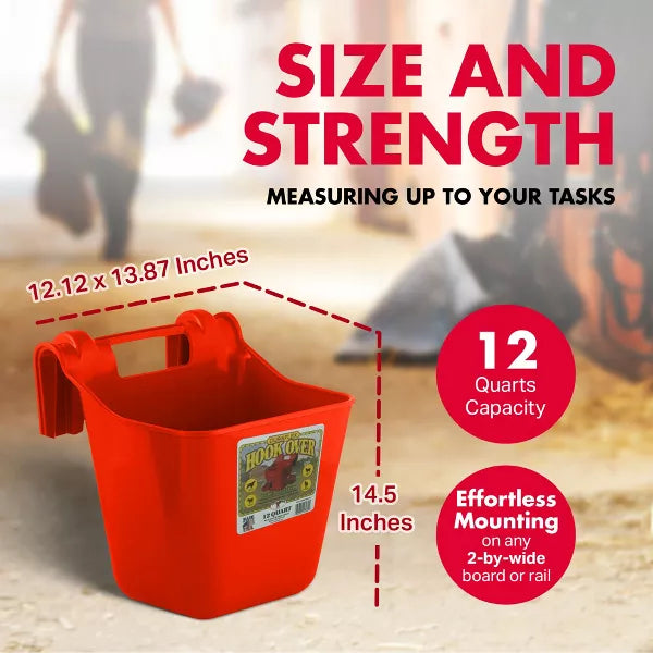 Little Giant Farm & Ag Miller Manufacturing 12 Quart Hook Over Feeder Red