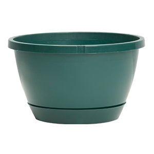 HANGING BASKET TRADITIONAL W/SAUCER 10" GREEN