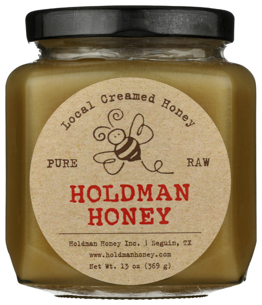 HOLDMAN CREAMED RAW TEXAS WILDFLOWER HONEY 13oz.