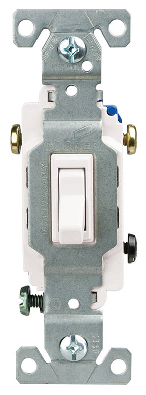 Eaton Wiring Devices 1303-7W-BOX 3 Way Grounded Toggle Switch White