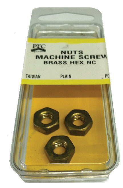 MACHINE SCREW NUT BRASS HEX NC 6-32