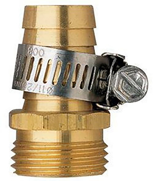 HOSE MENDER 5/8" MALE END BRASS W/ CLAMP