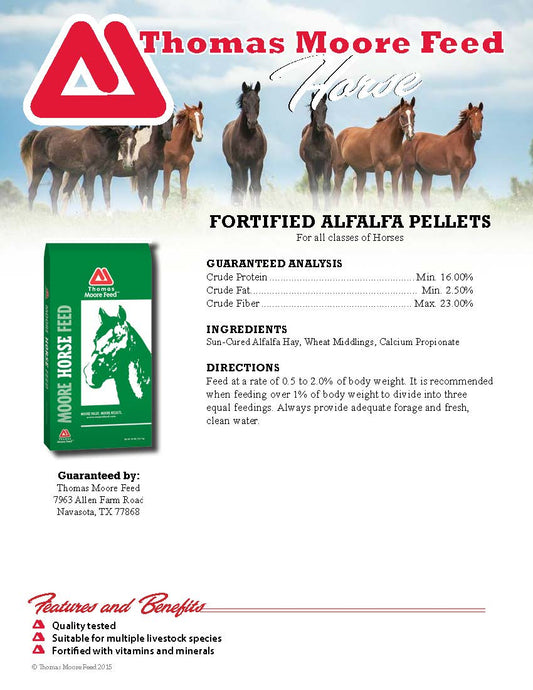 FORTIFIED ALFALFA PELLET 50# - THOMAS MOORE FEED
