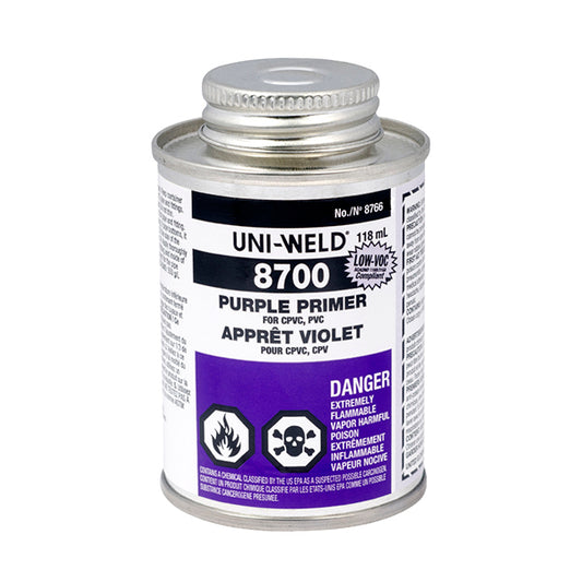 PVC PRIMER PURPLE UNI-WELD 8700 4 OZ.