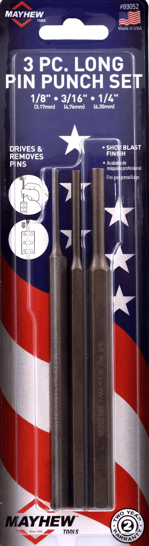 Mayhew 3 Piece Long Punch Set - MH89052