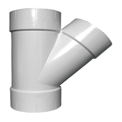Charlotte Pipe 2-in x 2-in x 2-in PVC DWV Hub Wye for Sanitary Drainage Applications
