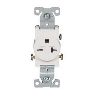 ELECTRIC RECEPTACLE SINGLE 20A-WHITE 1876