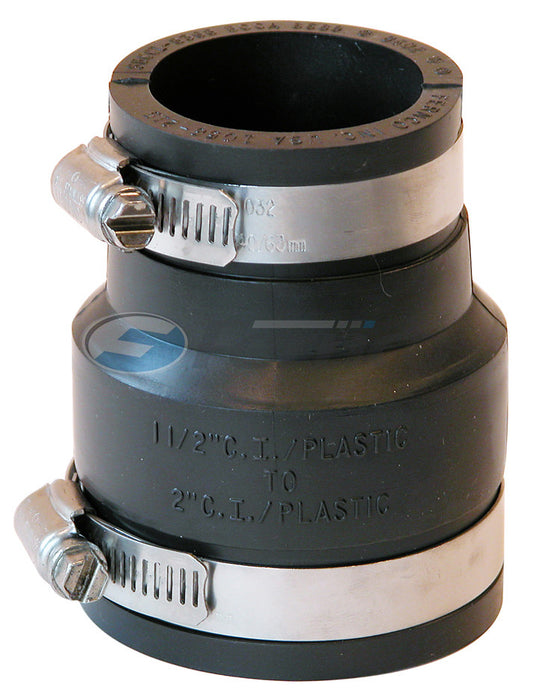 RUBBER 2"X1.5" PVC-CAST COUPLING