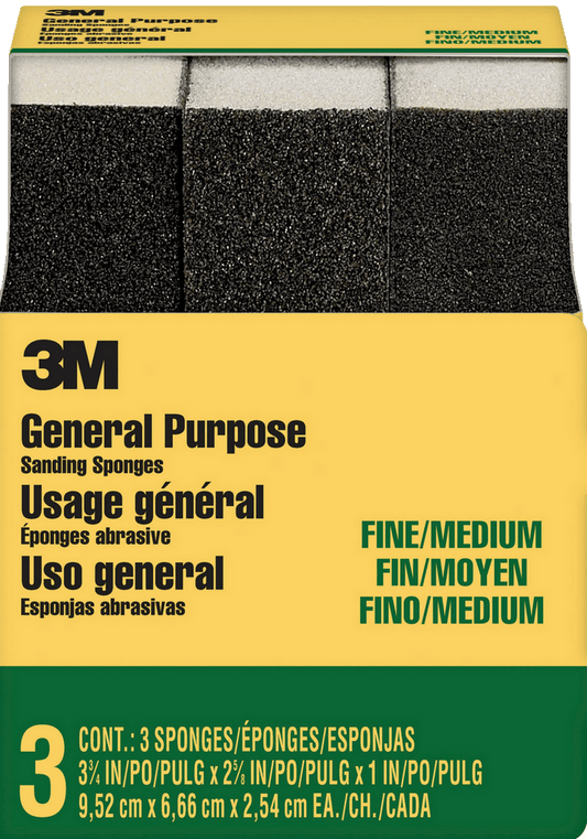 3M ALL PURPOSE SANDING SPONGE 3PK