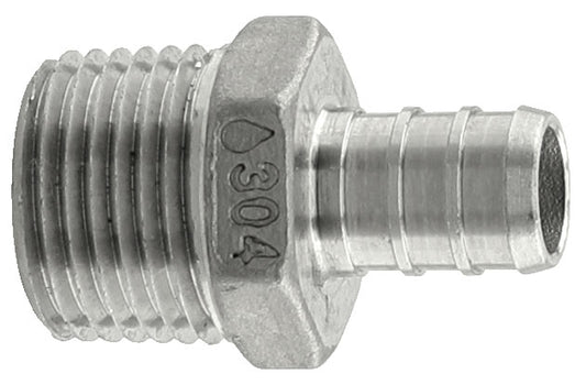PEX 1/2"X1/2" MPT SS ADAPTER 304