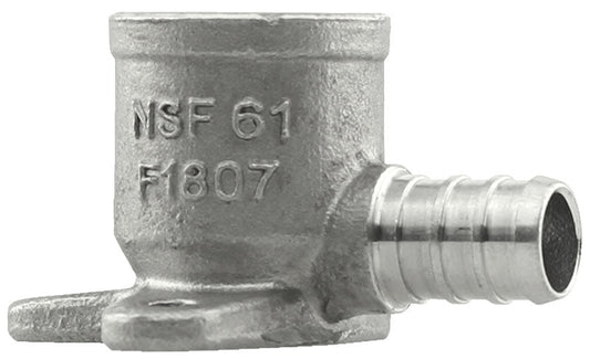 PEX 3/4"X1/2" FPT  SS DROP EAR ELL 304
