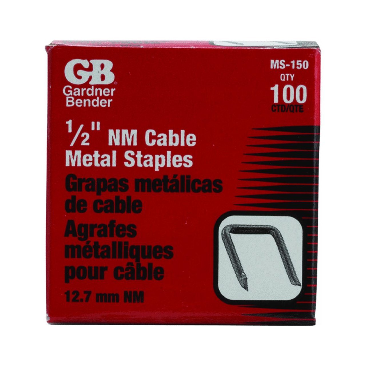GB MS-150 100 Pack 1/2 Inch Metal Staple