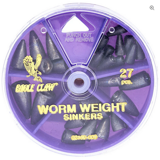 WORM WEIGHT SINKER ASSORTMENT 27 PIECES