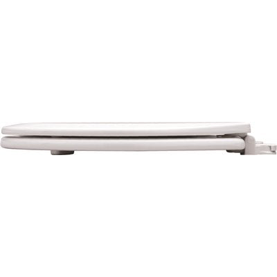 Elongated Closed Front White Plastic Standard Toilet Seat