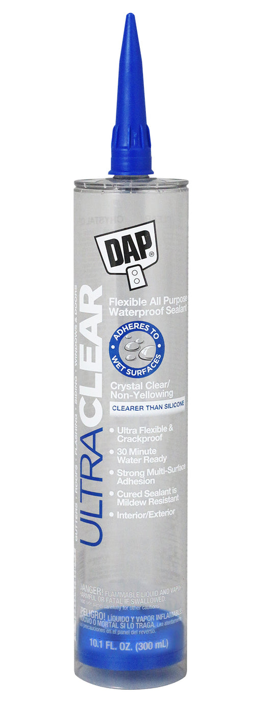 Dap 18388 Ultra Clear Sealant, Crystal Clear, 10.1 Ounce Cartridge
